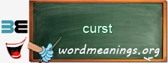 WordMeaning blackboard for curst